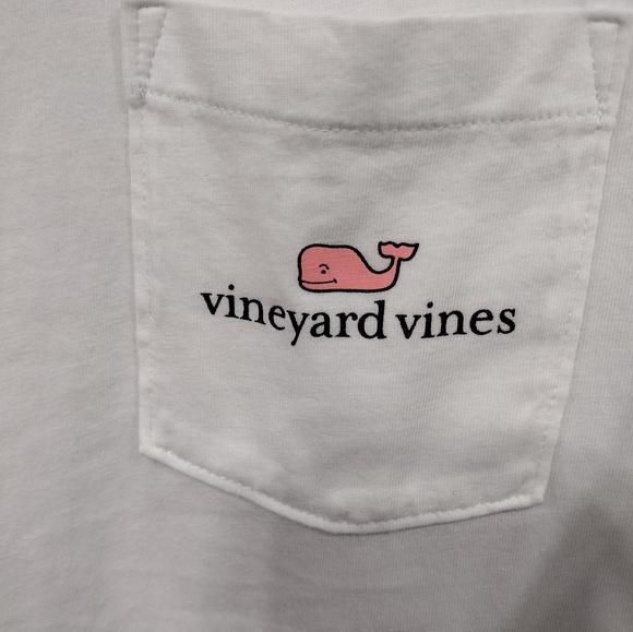 Vineyard Vines Long Sleeves Logo Shirt Men's XS White Pink Casual Comfy - Picture 4 of 9